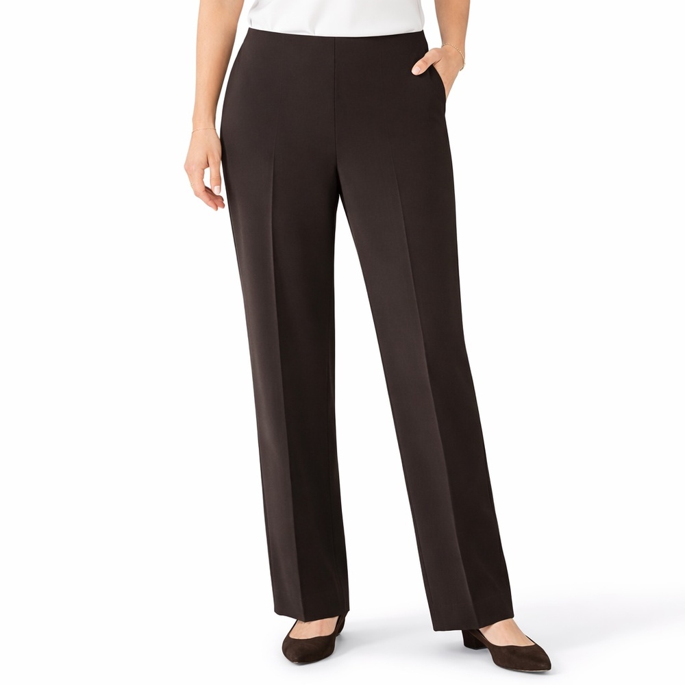 Talbots Women's Straight-Leg Dress Trousers in Dark Brown